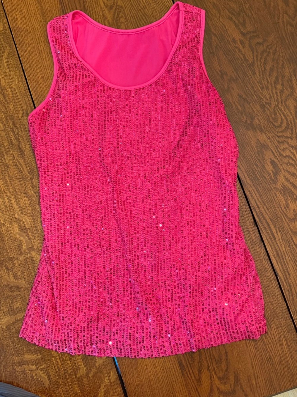Hot Pink Sequin Tank Top Size Small Sparkly Party Clubwear